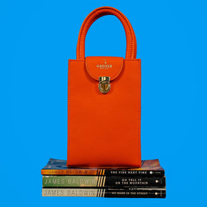 BALDWIN Unisex Messenger Bag | Orange Leather